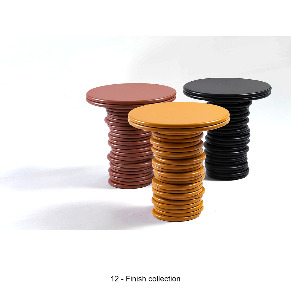 Thumbnail: Jax round side table with a stacked-ring base by ēclec, finish collection