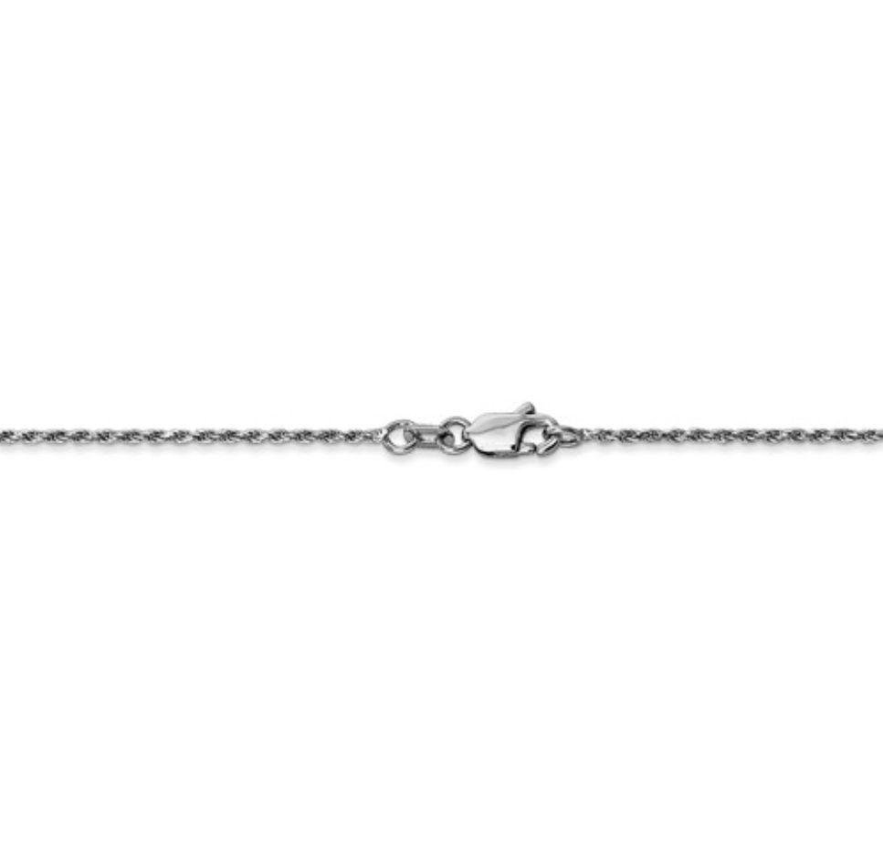 Thumbnail: D/C 10k White Gold Rope Chain