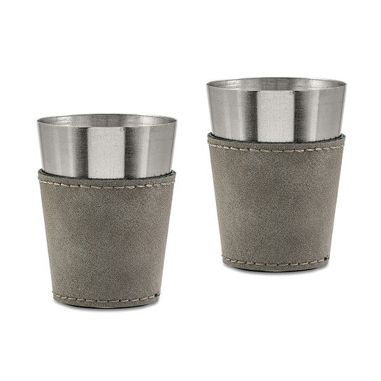 Thumbnail: Grey Leather Flask set!