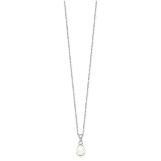 Thumbnail: Sterling Silver Pearl Necklace & Stud Ear Set