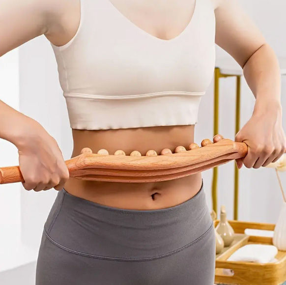 Thumbnail: BÂTON DE MASSAGE EN BOIS 20 PERLES