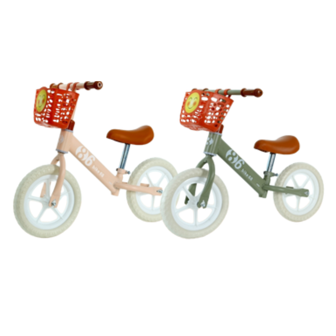 รถขาไถ 12 นิ้ว ล้อสีขาวมีตะกร้า(คละสี)