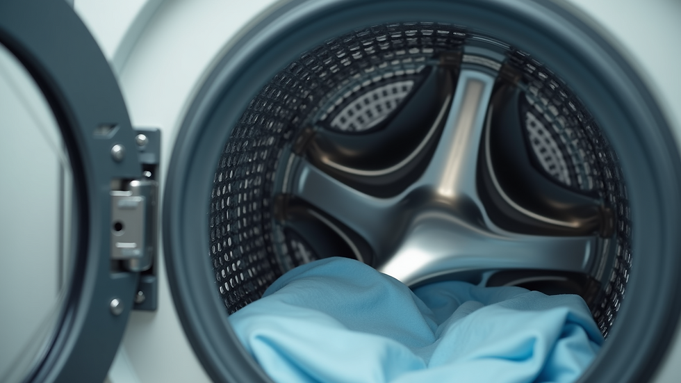 Close-up of a semi-automatic washing machine with dual tub design