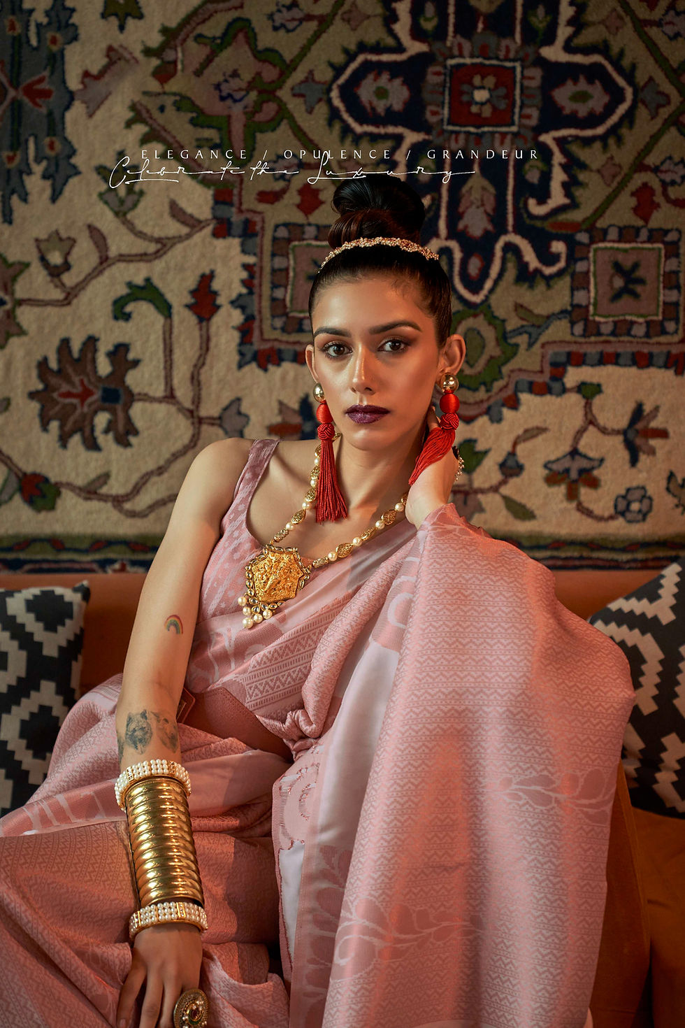 Pink Designer Saree For Women, Bridal Saree, Sarees For Wedding Reception, Banarasi Kashmiri Saree, Silk Sarees, Pethani