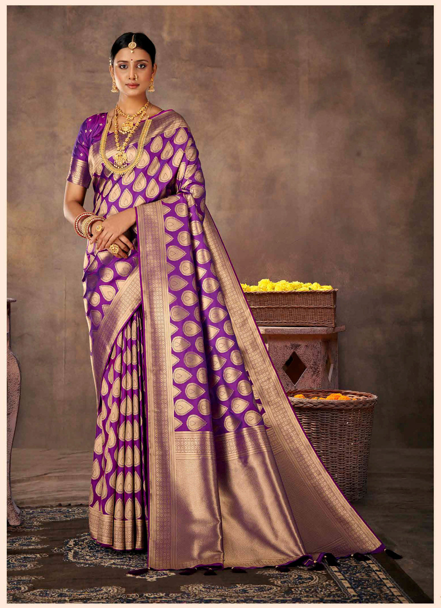 Pure Silk Saree Blouse, Kanjeevaram Sarees, Designer Pethani, Pink, Golden, Kashmiri Saree, Ikkat, Ready To Wear, Red