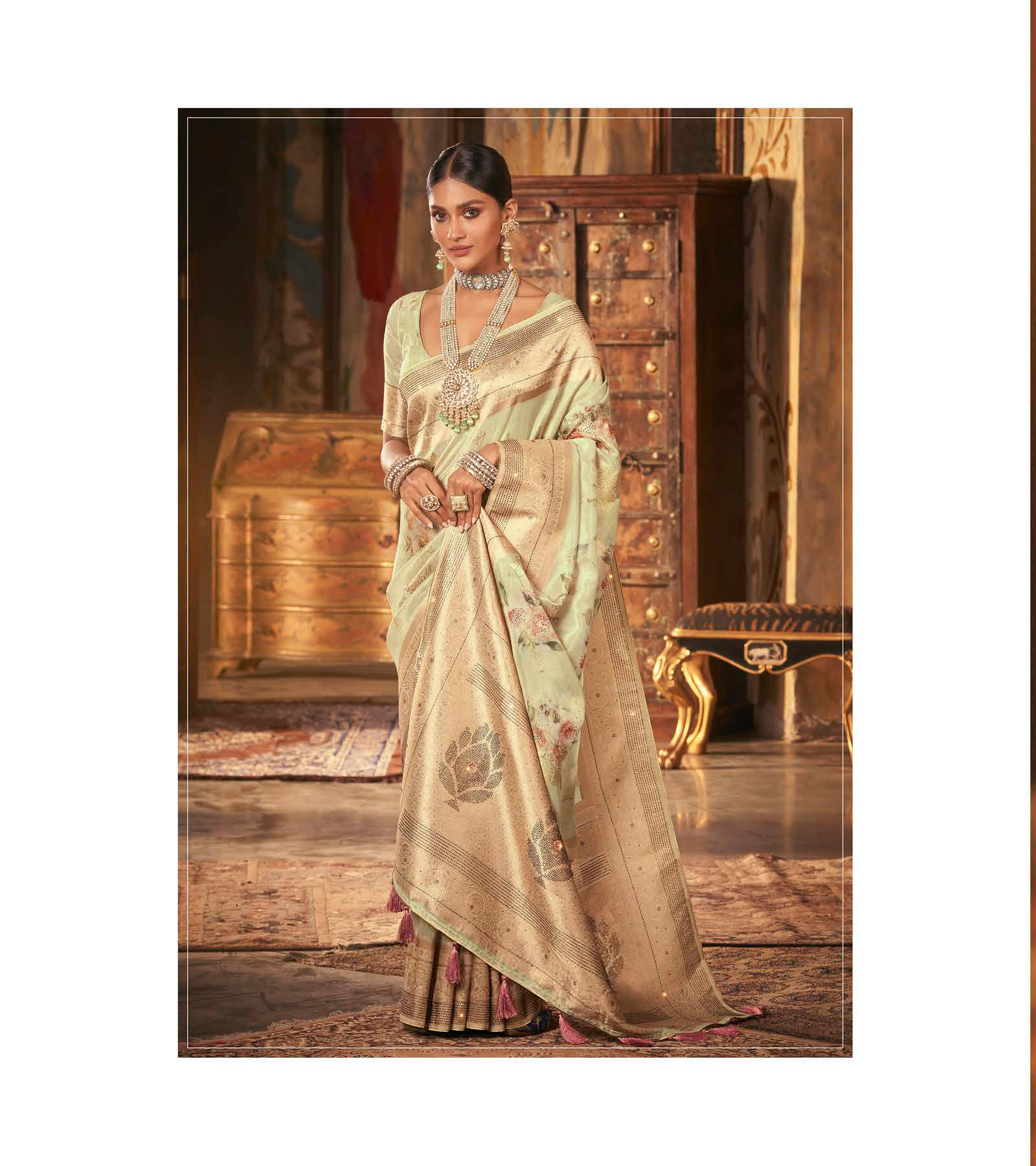 Pure Silk Saree Blouse, Kanjeevaram Sarees, Designer Pethani, Pink, Golden, Kashmiri Saree, Ikkat, Ready To Wear, Red