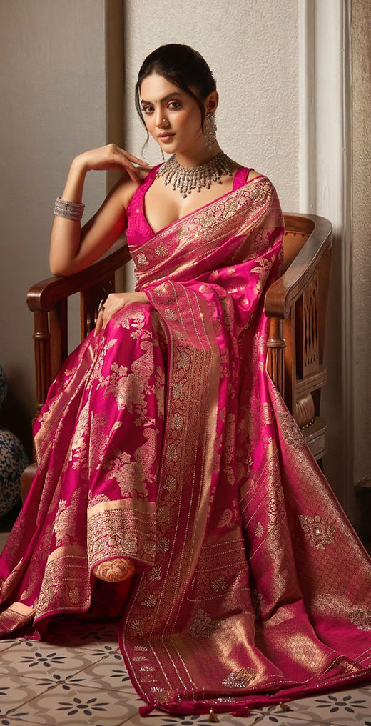 Banarasi Saree Trending Silk Sarees For Wedding Heavy Work Pure