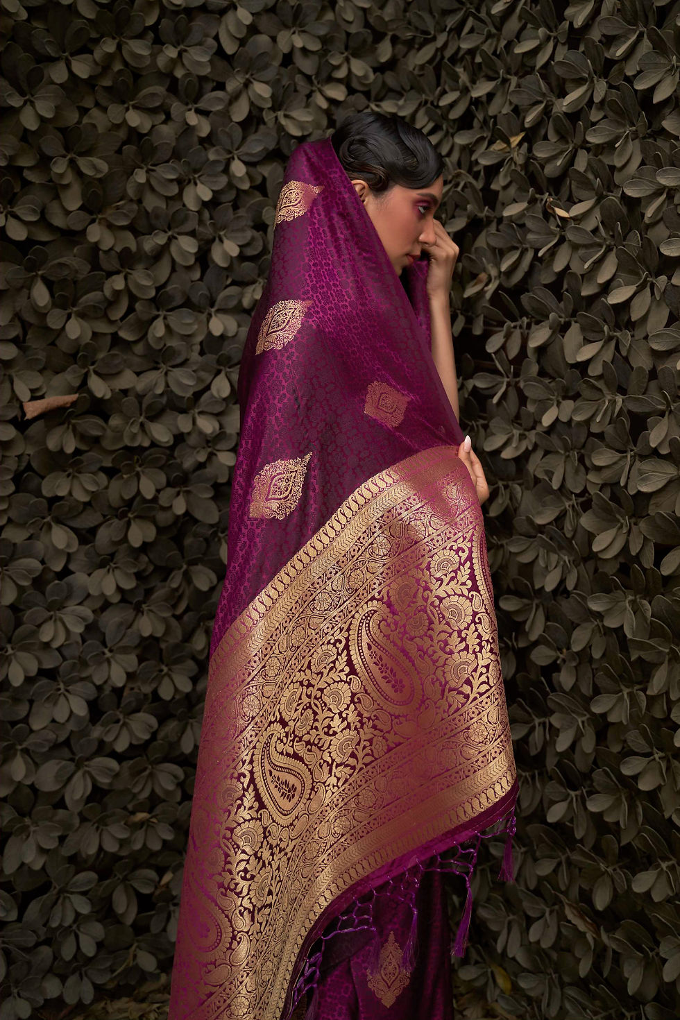 Thumbnail: Pink Designer Saree For Women, Bridal Saree, Sarees For Wedding Reception, Banarasi Kashmiri Saree, Silk Sarees, Pethani