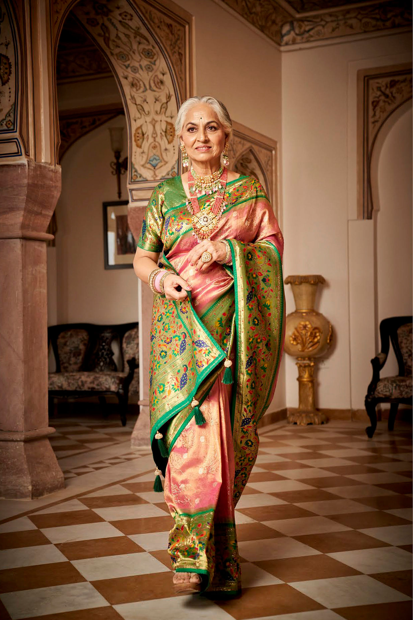 Pure Paithani Silk Saree for Women, Paithani Saree blouse for Bride's Mother,Indian Saree Blouse, Bridal Saree Blouse