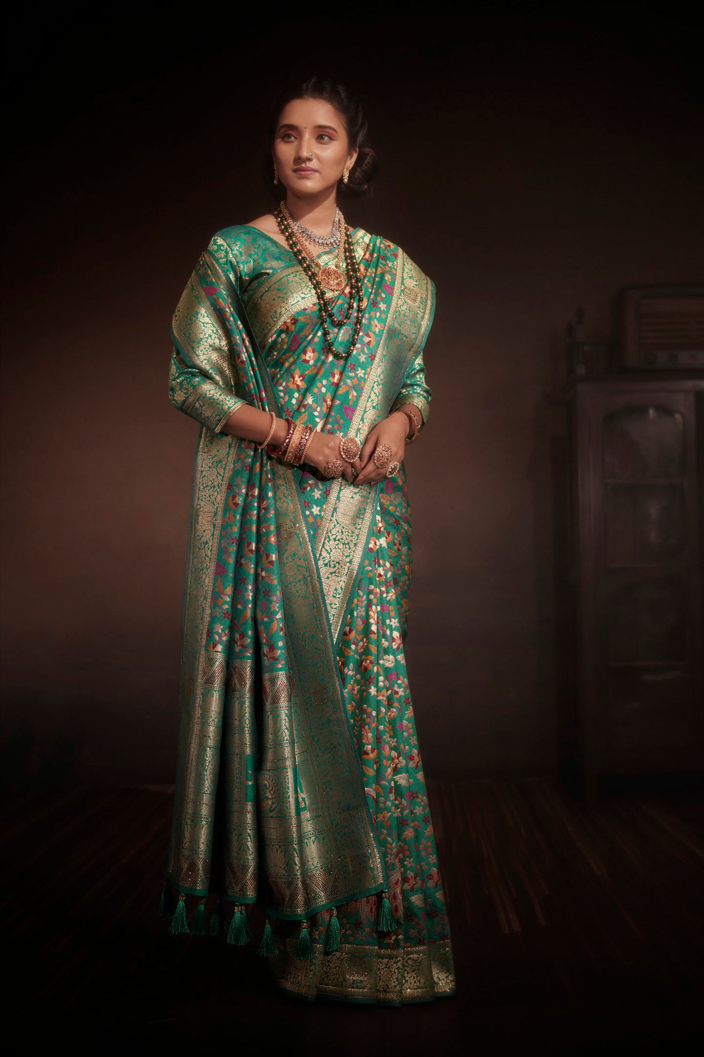 Pink Designer Saree For Women, Bridal Saree, Sarees For Wedding Reception, Banarasi Kashmiri Saree, Silk Sarees, Pethan