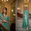 Thumbnail: Green Latest Celebrity Linen Saree, Metallic Saree, Saree for Women, Designer Saree Blouse, Ready to wear Saree, Saree in USA