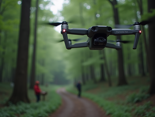 Thermal drone searching for lost pet in Minnesota forest