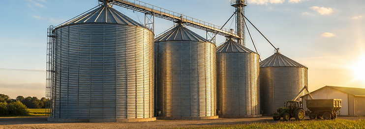 Grain silos and feed storage facility used for agricultural drone inspections, mapping, and infrastructure monitoring in Minnesota