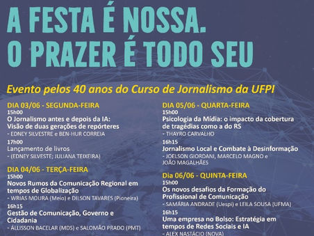 JOII lança e-book junto às comemorações dos 40 anos do Curso de Jornalismo da UFPI