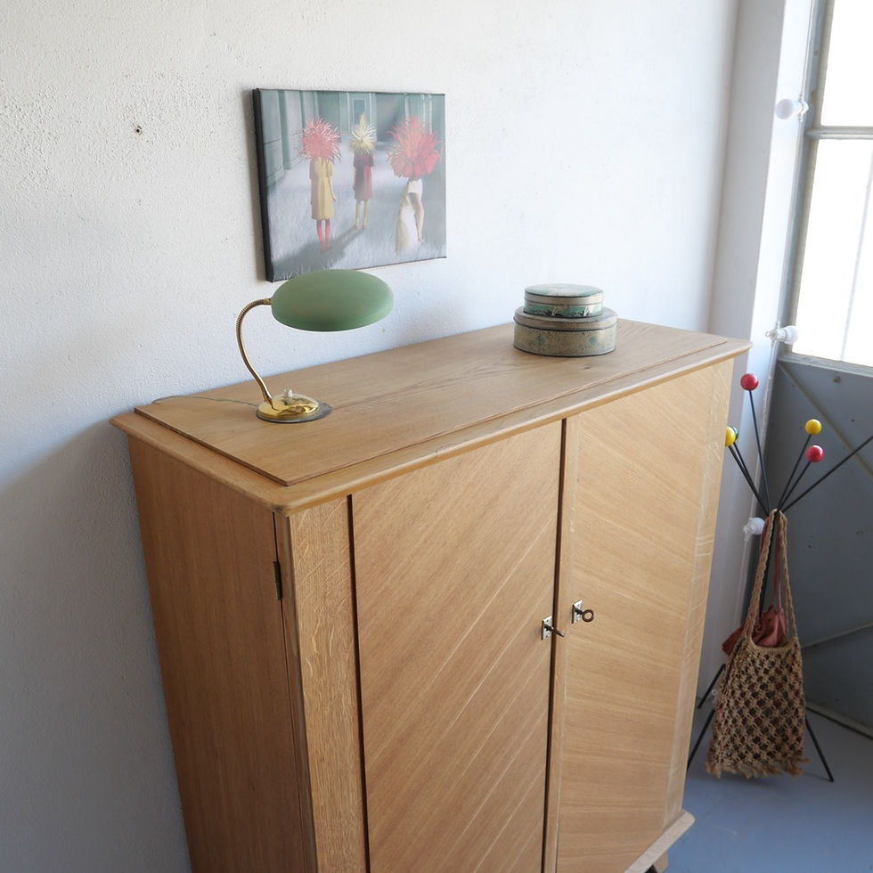 Miniature : Armoire vintage en chêne années 50