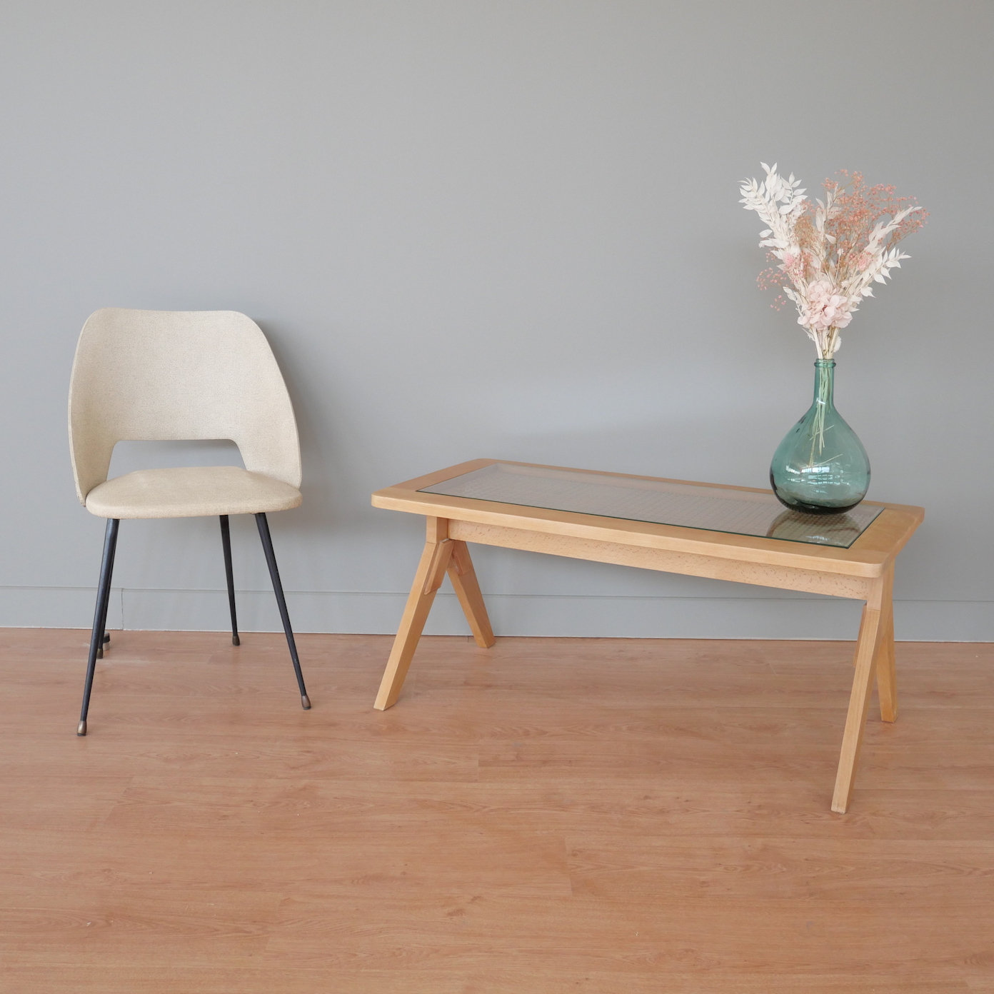 Table Basse Verre Et Cannage Dame Jeanne