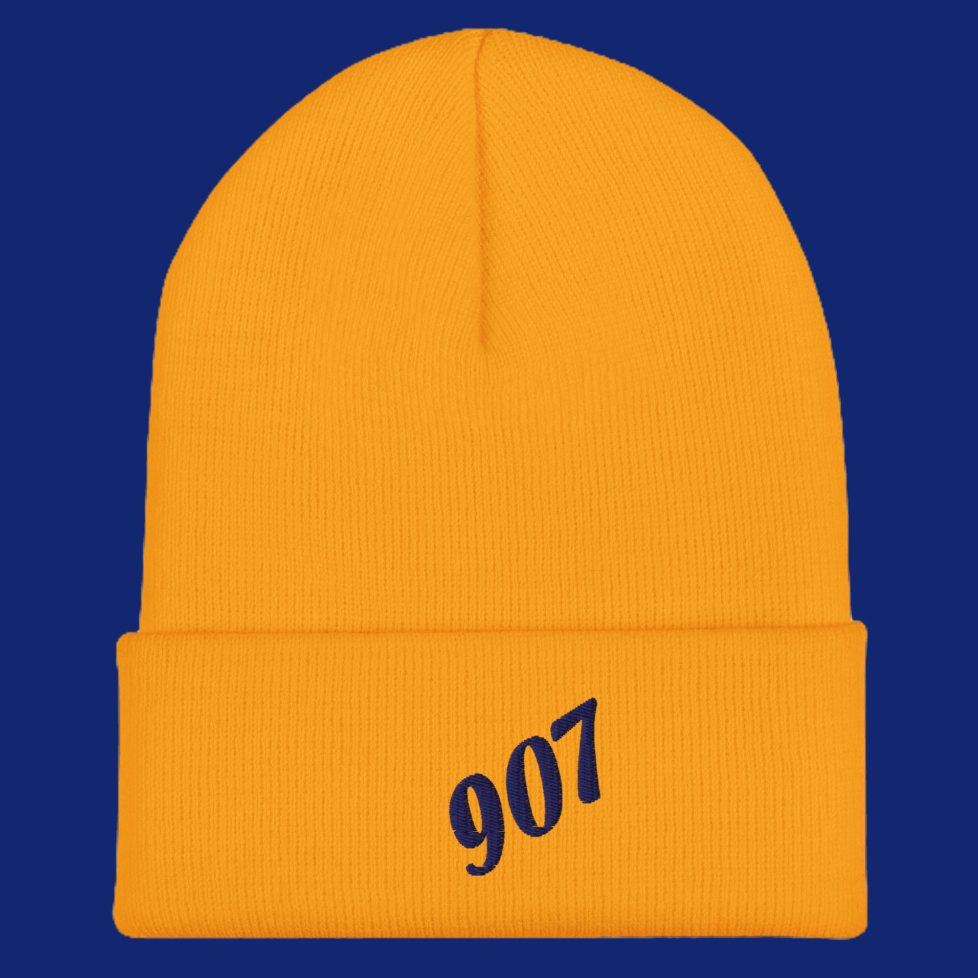 907Legendz "Essential Gold" 3D Puff Cuffed Beanie