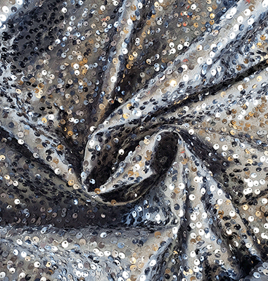 Charcoal Sequin Linen