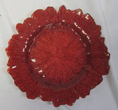 red glass charger