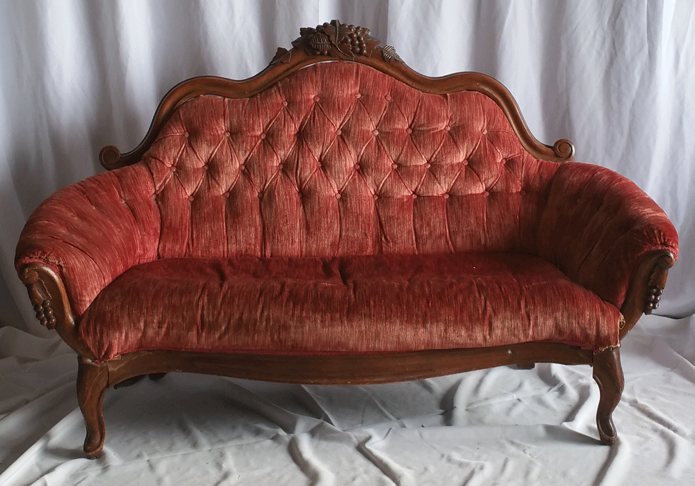 pink parlor couch