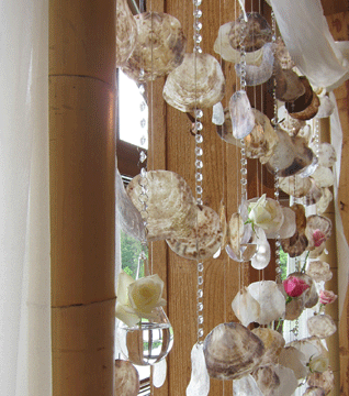 hanging crystal backdrop rental
