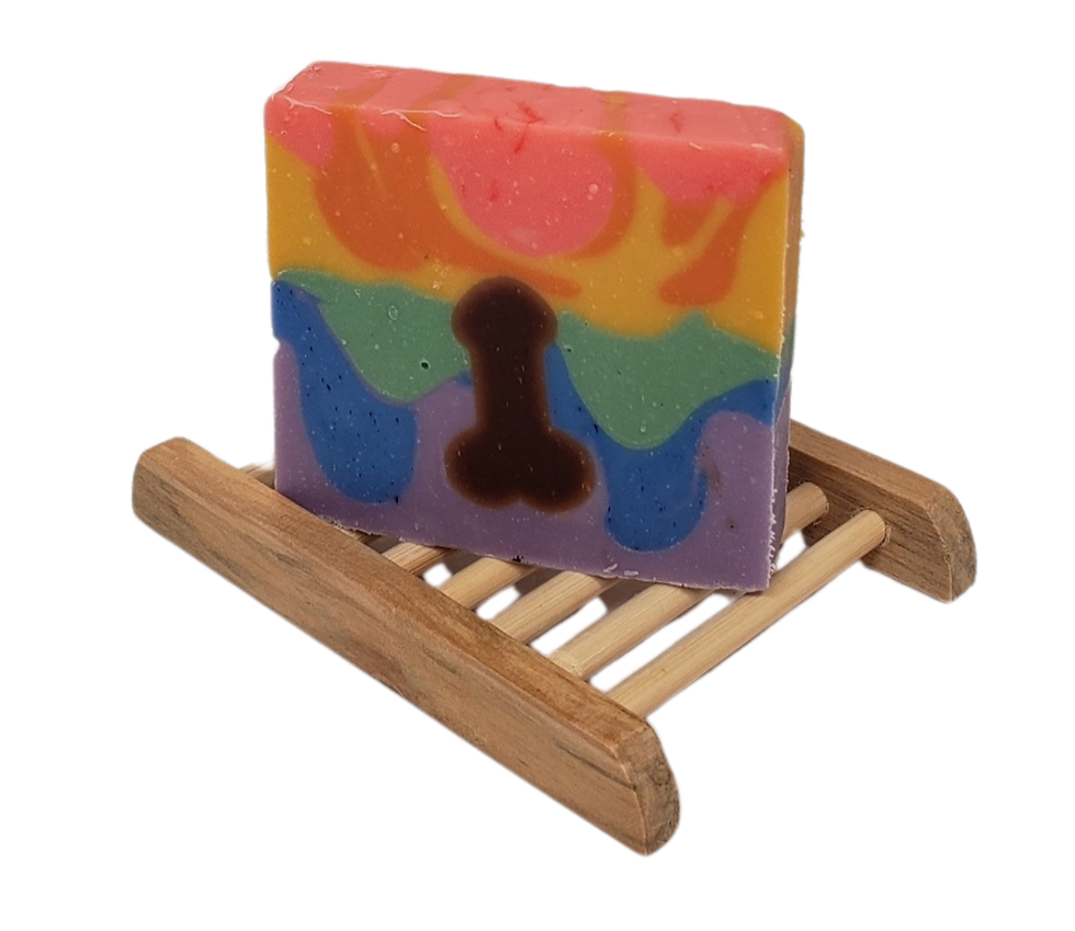 Thumbnail: black rainbow pride penis soap
