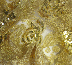 gold applique linen