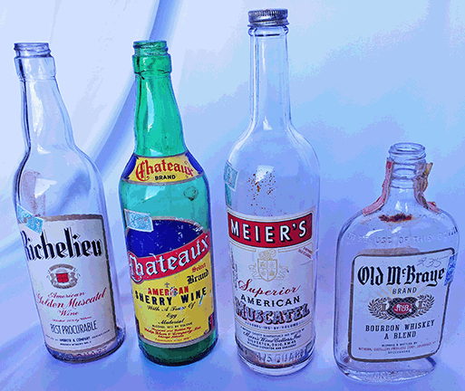 vintage liquor bottles