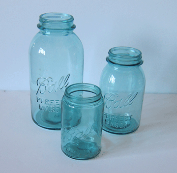 blue mason jars