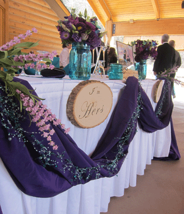 bead garland head table