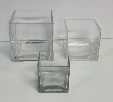 glass cube vases