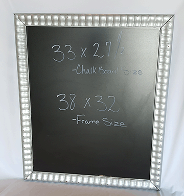 chalkboard in silver frame