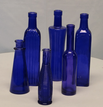 blue vintage style bottles