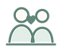 Icon representing collaborative professional support for grieving families