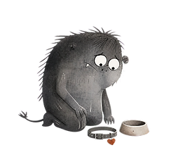 Illustration representing a child coping with the death of a pet
