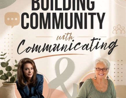 Podcast poster featuring Terri Murphy and Judith Briles discussing communication skills for authors and how to build a stronger author community.