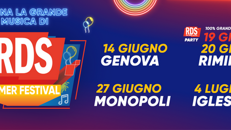 Torna Rds Summer Festival: tappe a Genova, Rimini, Monopoli e Iglesias