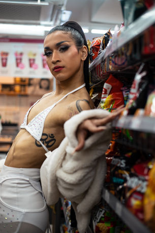 Person in Bikini Posing in Store