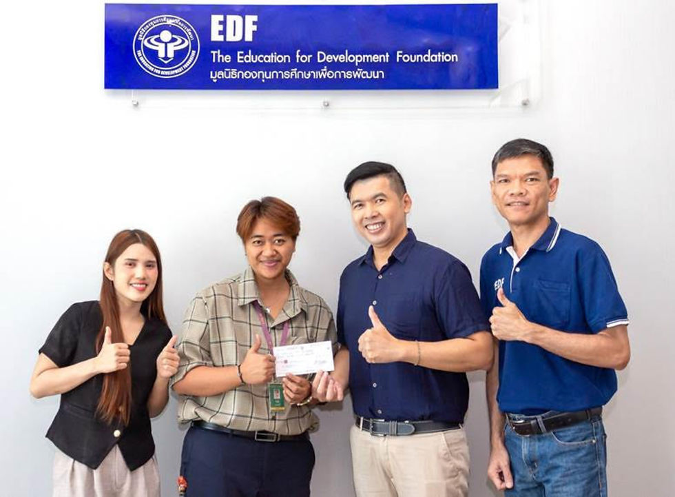 มูลนิธิ EDF รับมอบเงินสนับสนุนฟื้นฟูโรงเรียนน้ำท่วมจังหวัดสงขลา