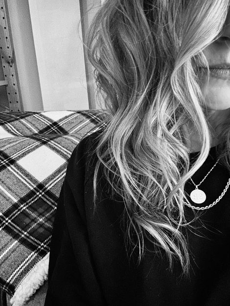 black and white self portrait featuring hair