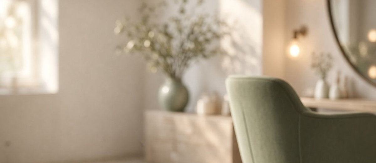 A quiet salon in early morning light