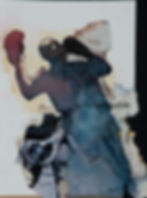 L’impensable, 2005, Aquarelle et collage sur papier, Bruce Clarke