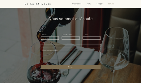 site internet pour restaurant page contact