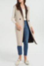 Manteau en cachemire Violetta bicolore - S