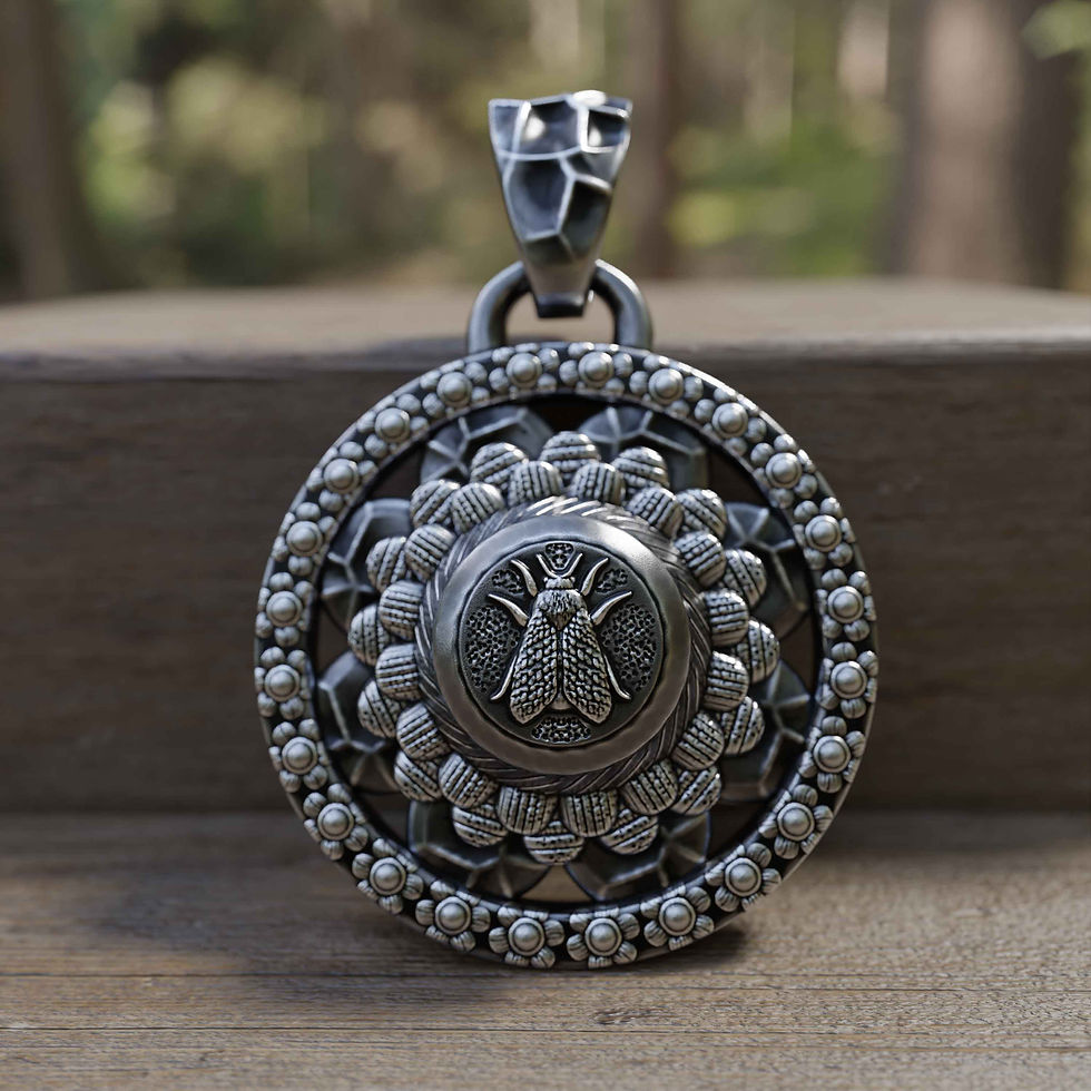 Pendentif de Bourdon entouré de fleurs