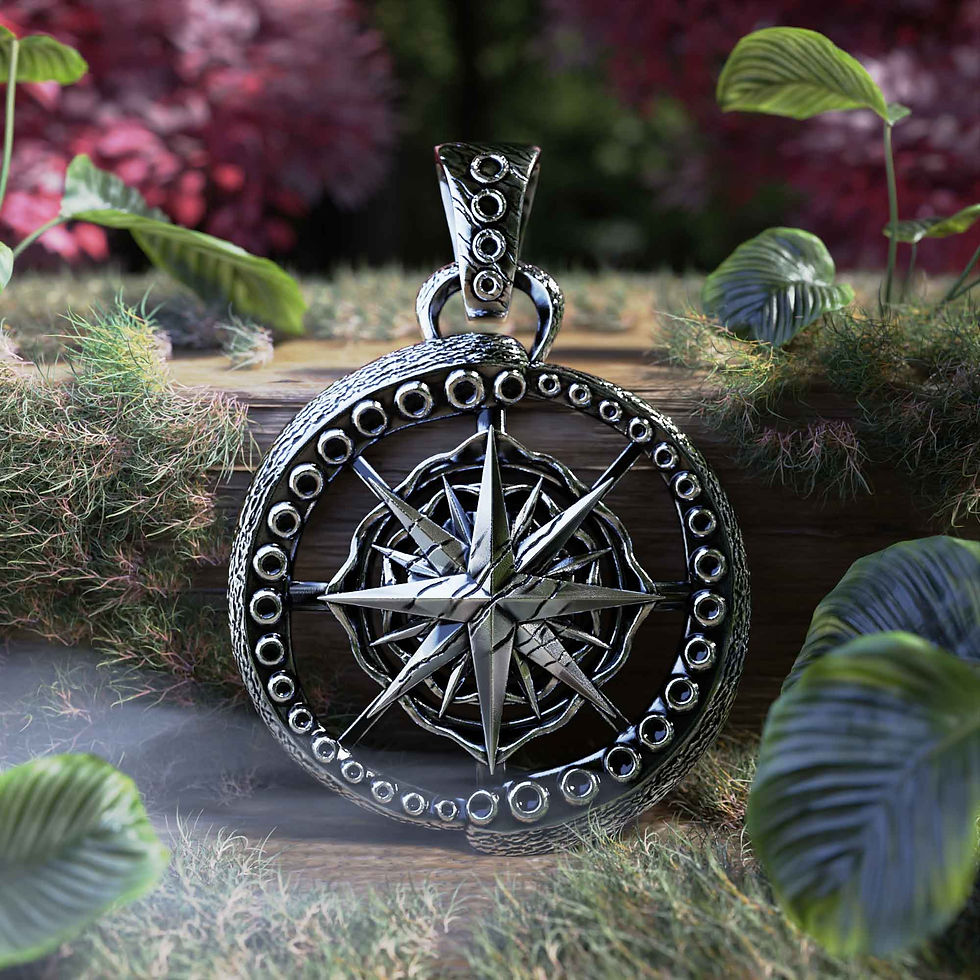 Pendentif de pieuvre avec compas
