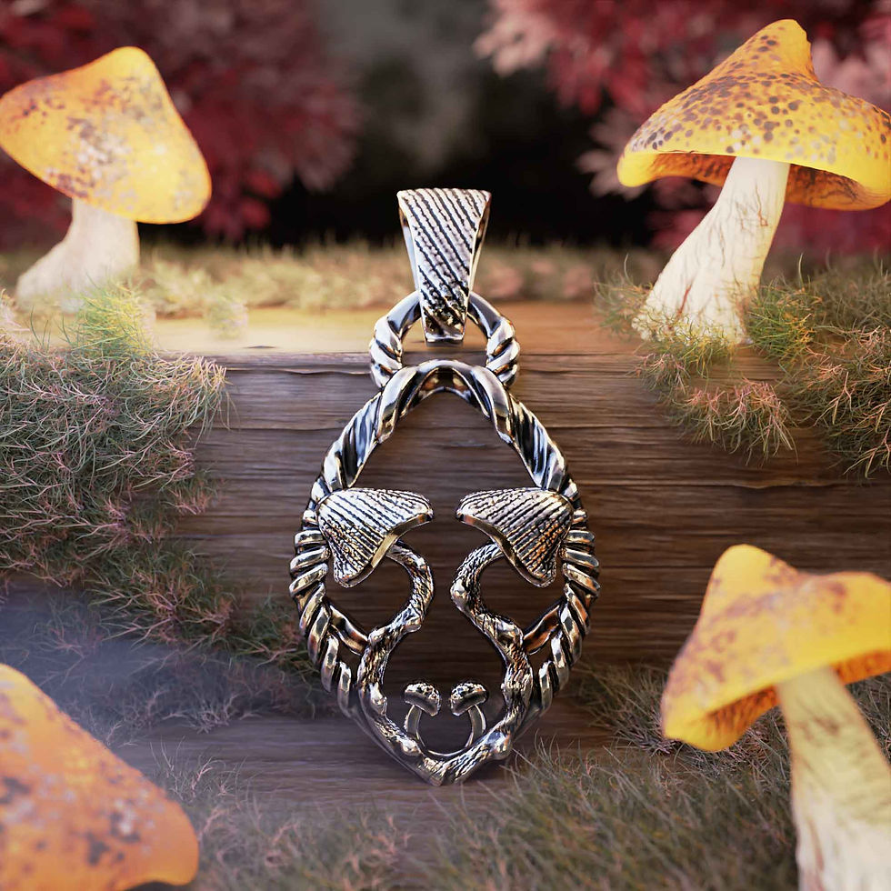 Pendentif duo de champignon