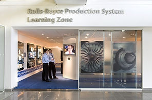 Giant format window graphics for Rolls Royce PLC
