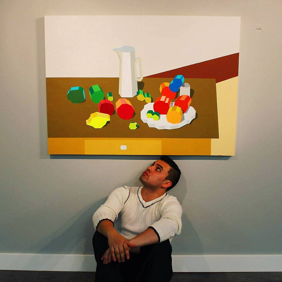 Harley with "Paul Cezanne" at Solo Exhibition
