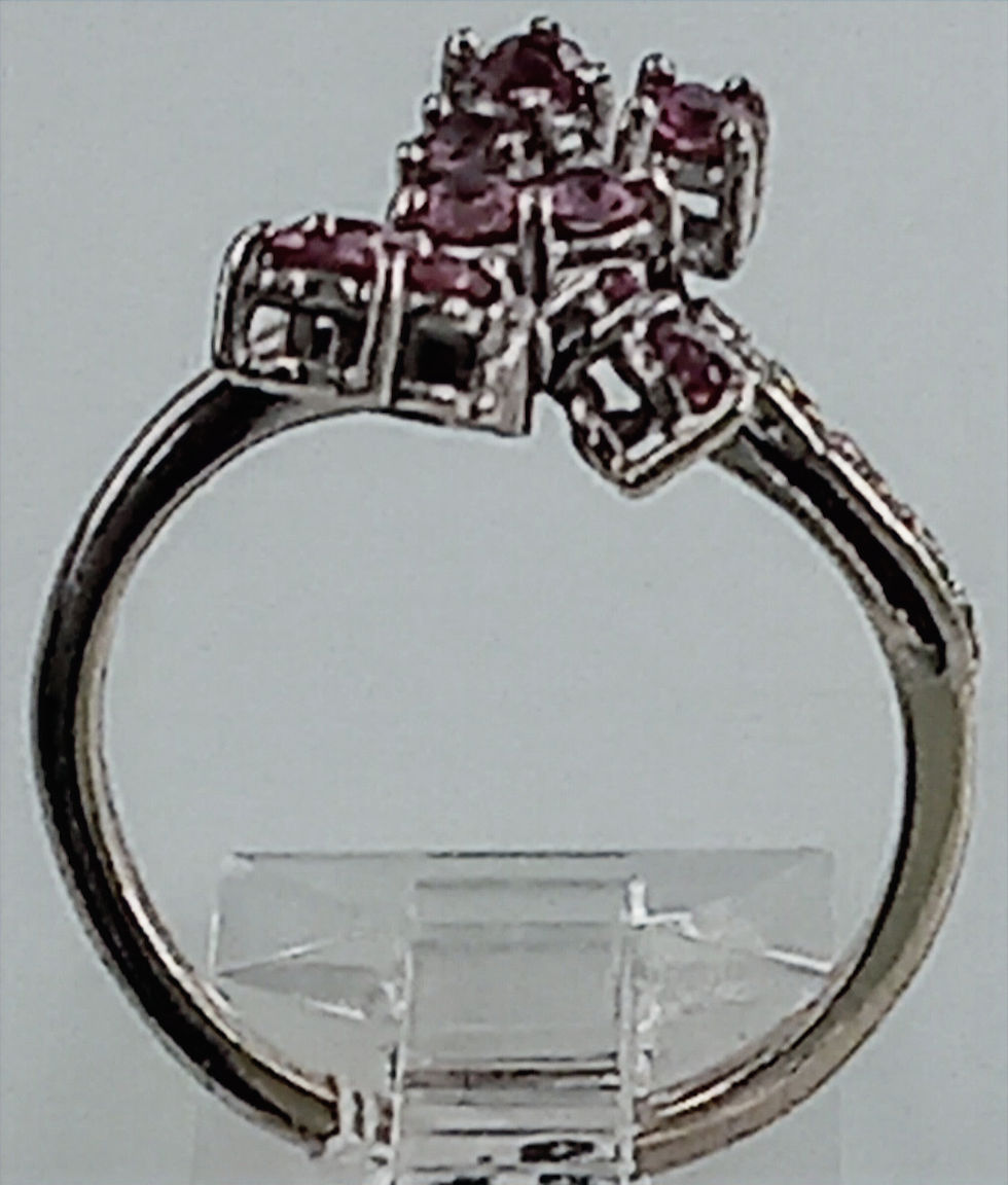 Miniatura: Anillo de Oro Blanco con Diamantes y Rubíes (Precio por contacto)